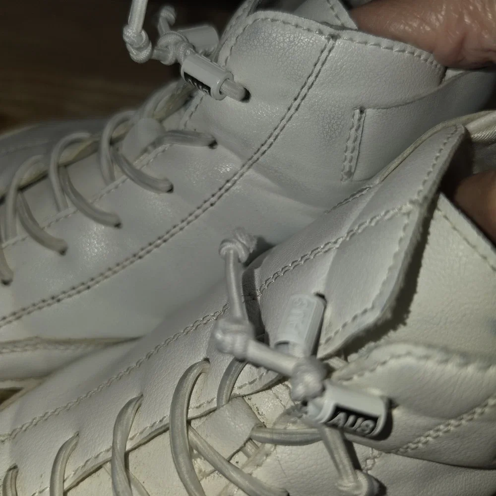 Dbeck White Boxing Wrestling Shoes Men's 40  Leather Chukka Boots Soft 7.5 US
